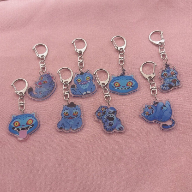 Event Party - 8pcs acrylic cute cat keychain, the
