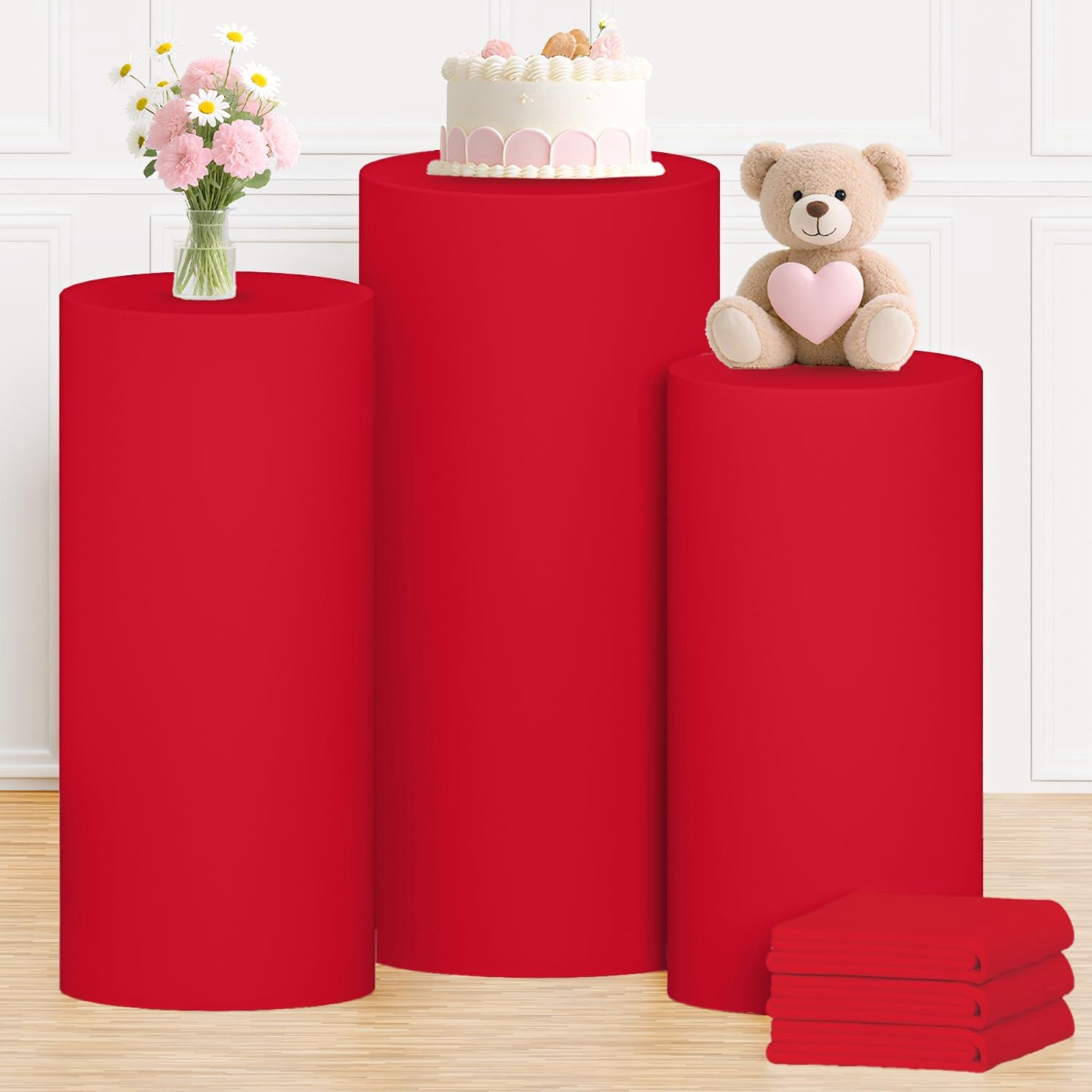 Yeele Red Cylinder Stand Cover - огляд і ціна Dessert Table Backdrop