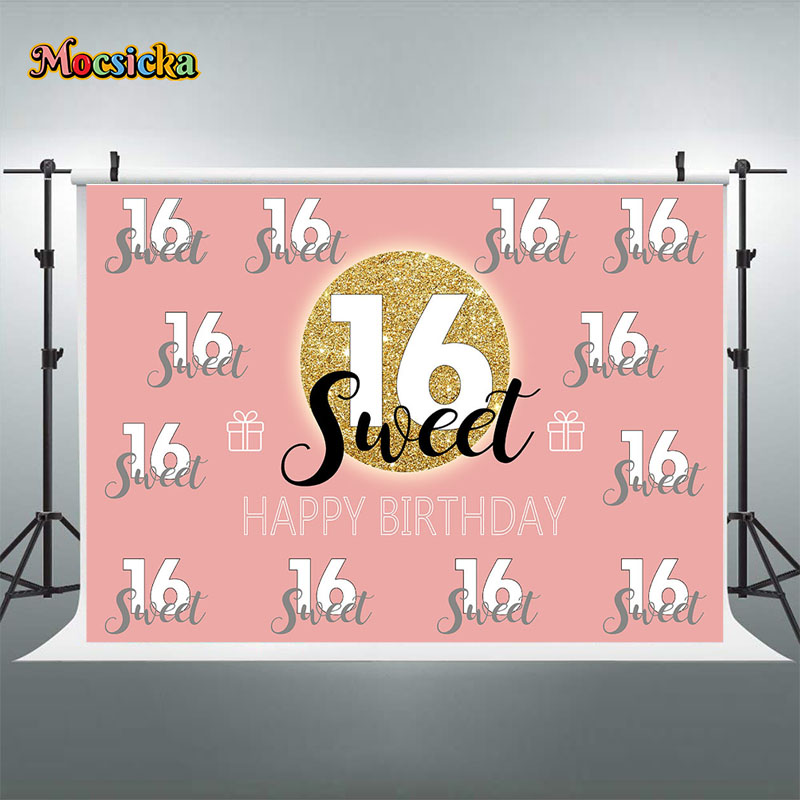 Mocsicka Sweet 16 Birthday Bac - огляд і ціна Dessert Table Backdrop