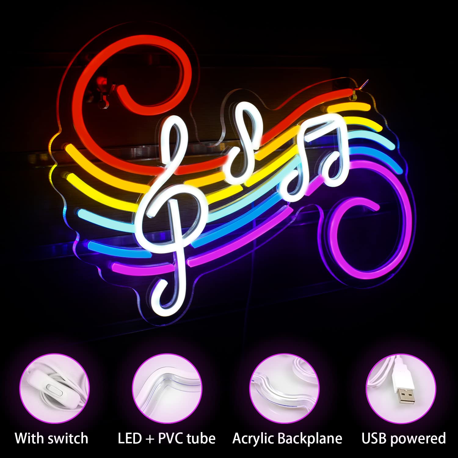 Music Notes Neon Sign Customiz - огляд і ціна Neon Sign Party