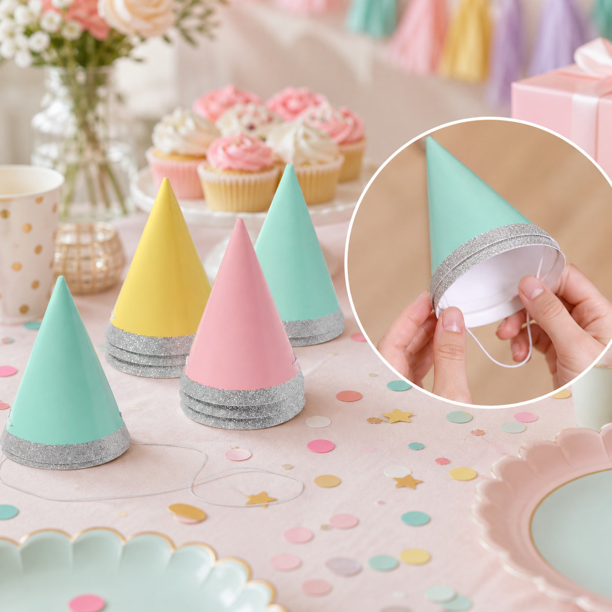 10ct 4 Inch Mini Glitter Party - огляд і ціна Party Hat Cone