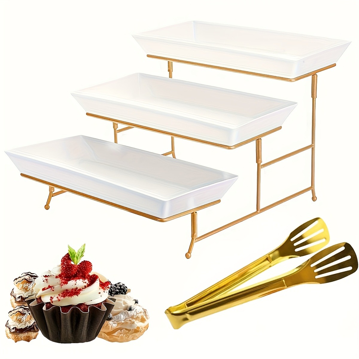 White Tiered Serving Stand + T - огляд і ціна Cupcake Stand Tier