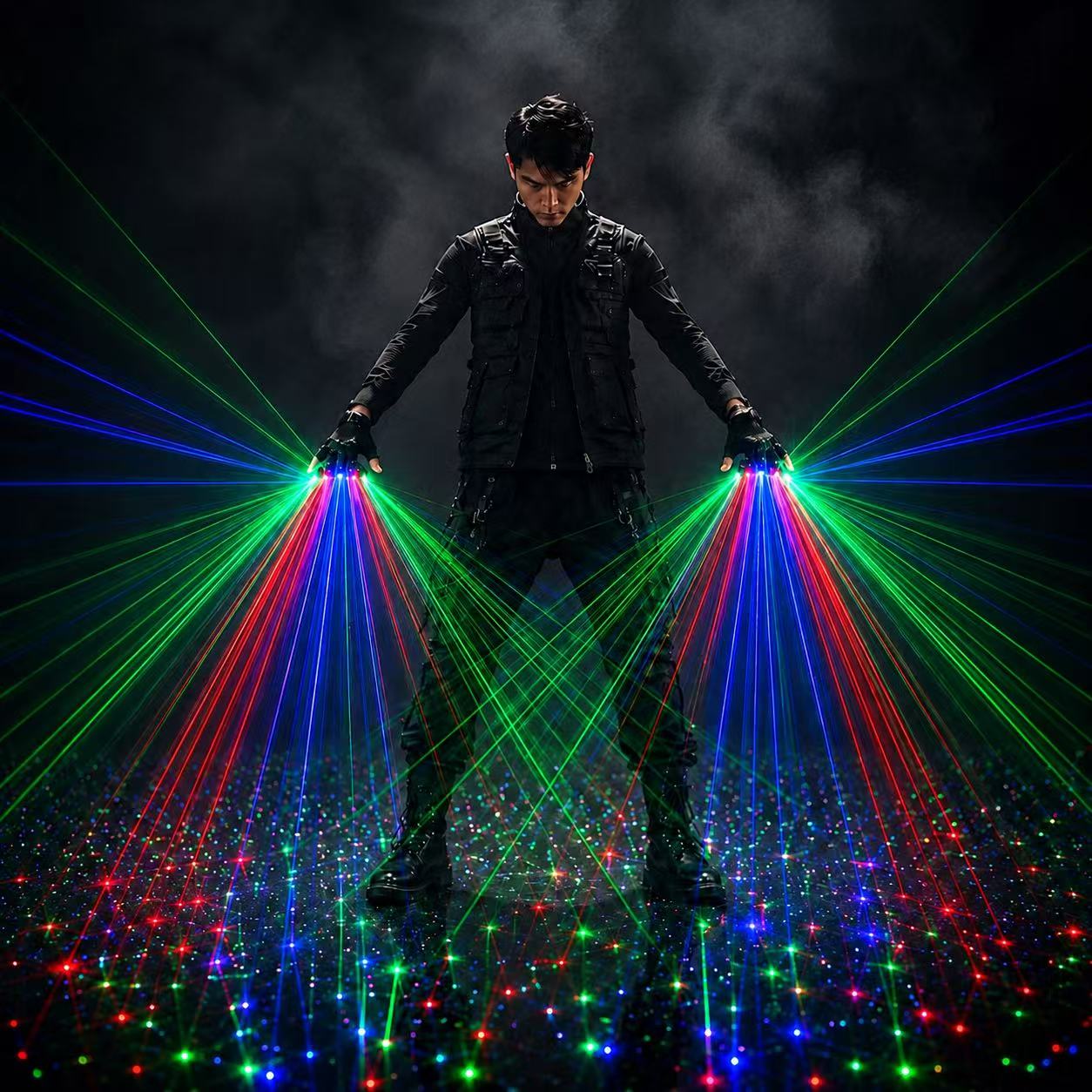 RGB Laser Gloves Rechargeable  - огляд і ціна Event Party Dj