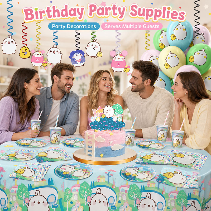 Molang Cartoon Themed Party Su - огляд і ціна Paper Straw Color