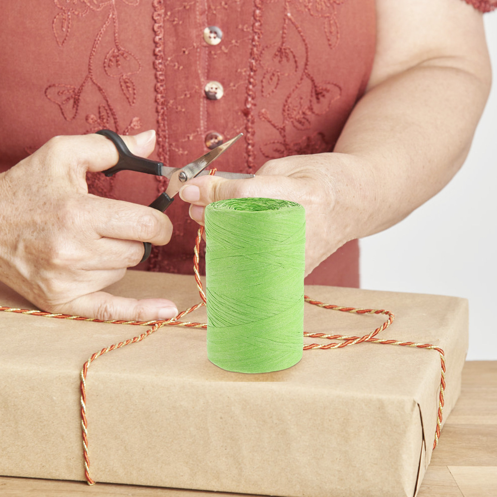 Raffia Paper Colored Flat Stri - огляд і ціна Papercraft Supply Ribbon