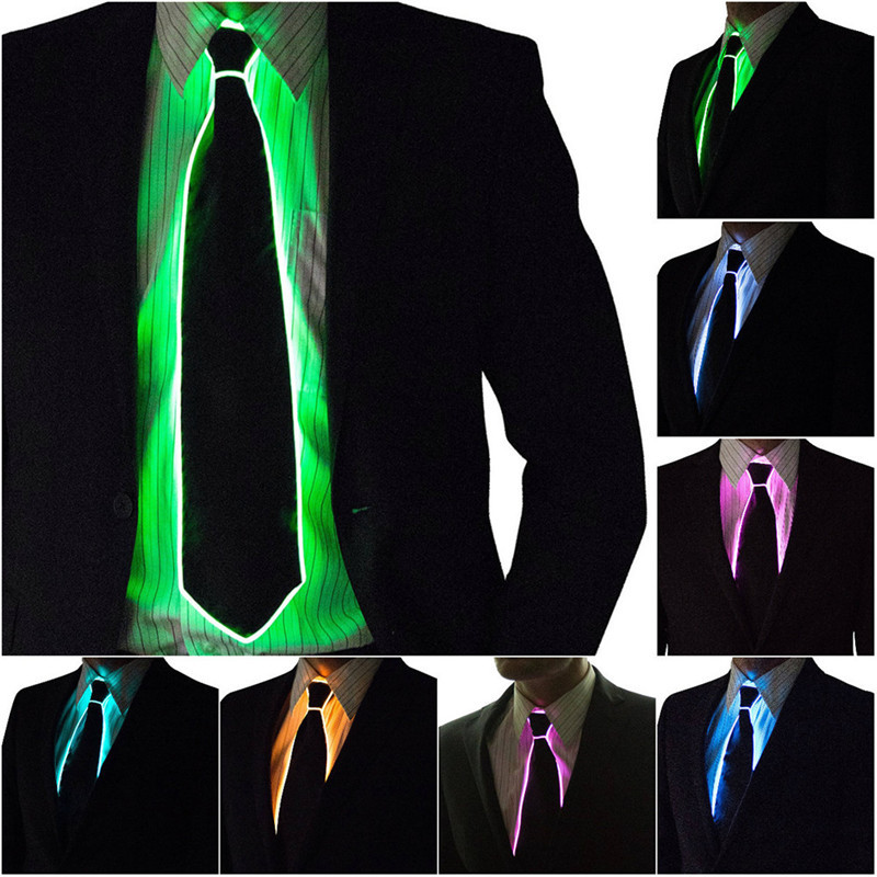 Men Glowing Tie EL Wire Neon L - огляд і ціна Event Party Dj