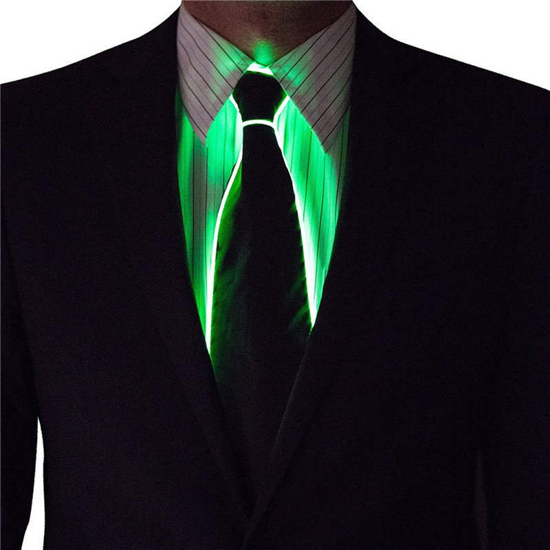 Men Glowing Tie EL Wire Neon L - огляд і ціна Event Party Dj