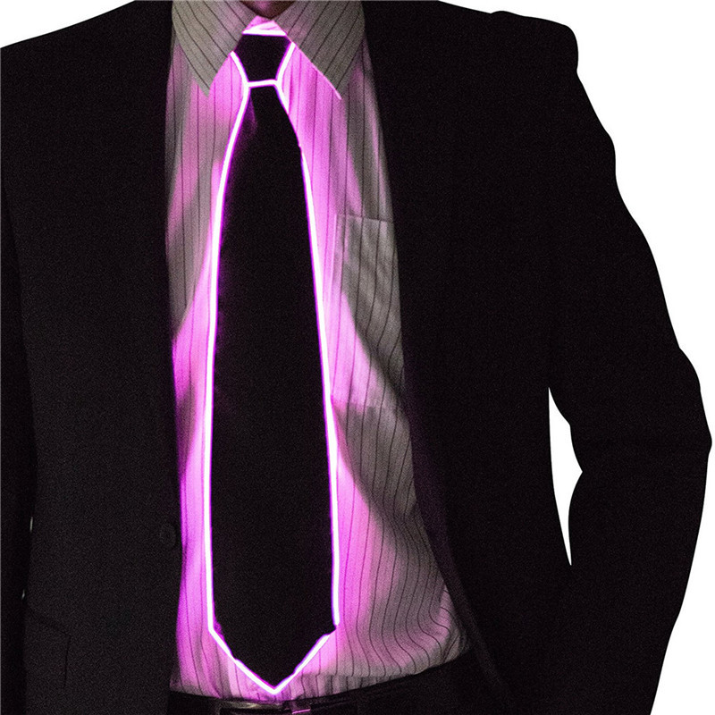 Men Glowing Tie EL Wire Neon L - огляд і ціна Event Party Dj