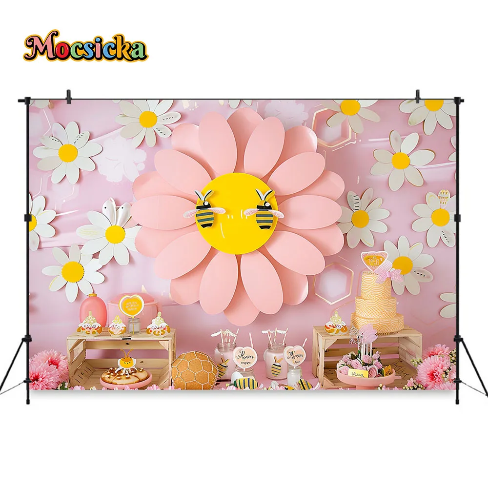 Mocsicka Sweet Daisy Girl Birt - огляд і ціна Dessert Table Backdrop