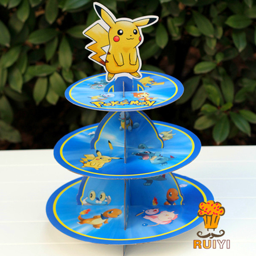 Pikachu Pokemon Three Tier Cak - огляд і ціна Cupcake Stand Tier