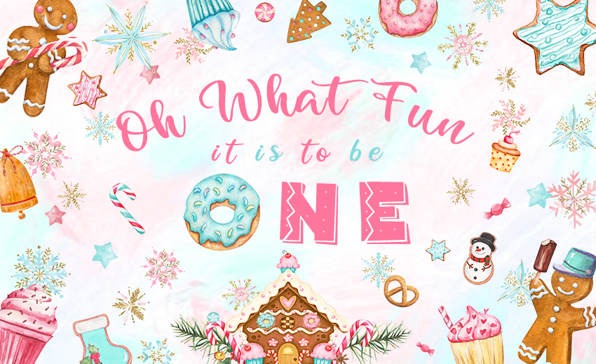 Christmas Gingerbread Baby Sho - огляд і ціна Dessert Table Backdrop